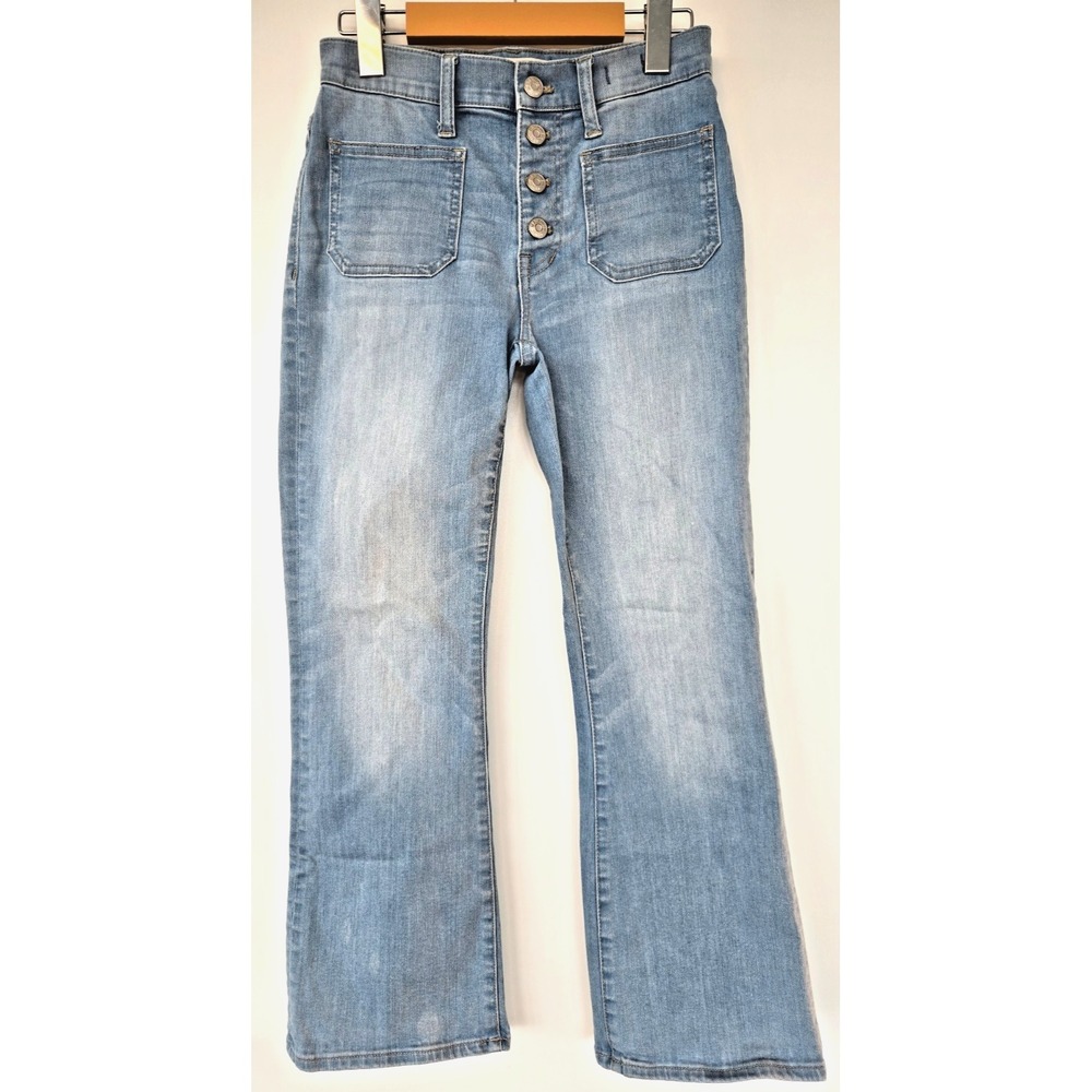 MadeWell Jeans Flare Jeans Button Fly Ankle Length Ligh Wash Blue Cali Demi-Boot